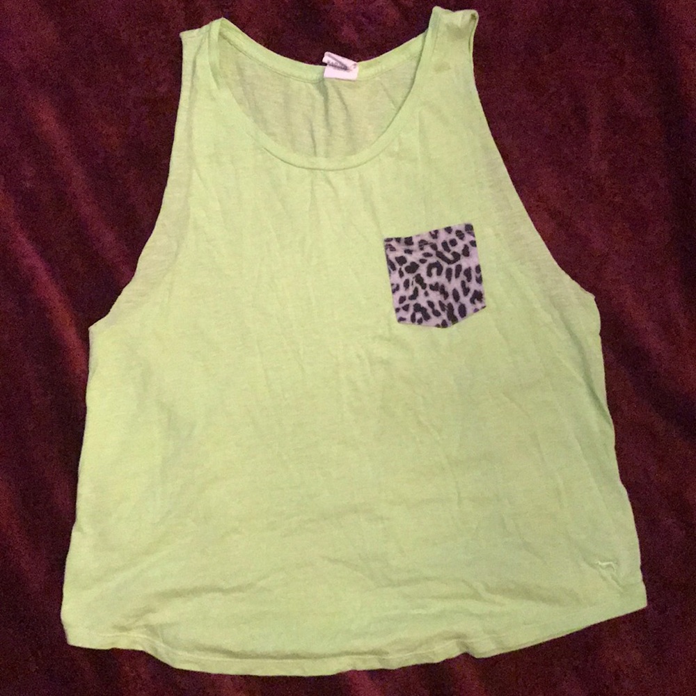 Victoria Secret PINK lime green tank top